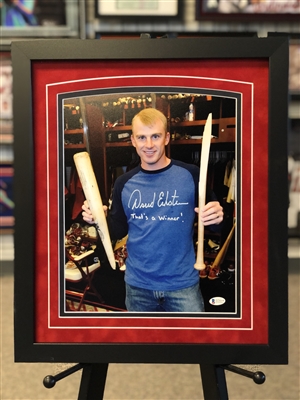 11x14 autographed matted & framed print of St Louis Cardinals 2006 WS MVP David  Eckstein