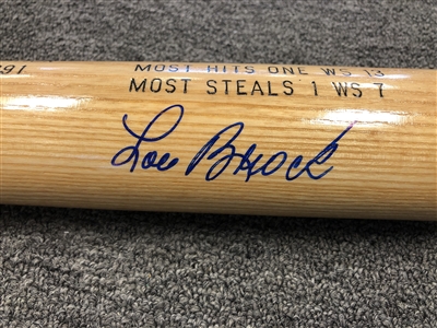 Lou Brock Signed St. Louis White Custom Double-Suede Framed baseball J — RSA